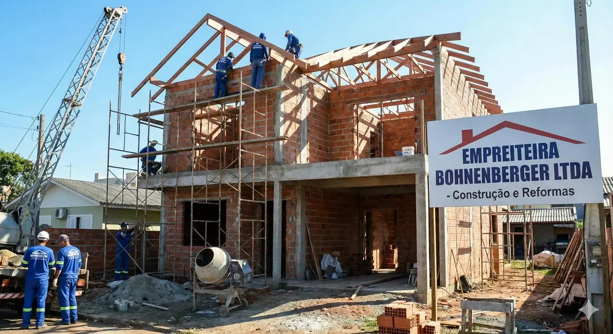 Obra em andamento pela Empreiteira Bohnenberger em Porto Alegre